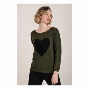 Molly Bracken Textured Heart Sweater